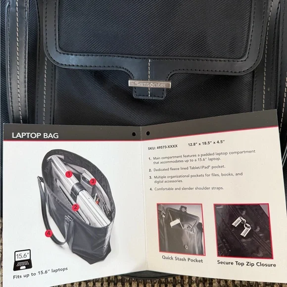 Samsonite Black Laptop Bag - Picture 2 of 3